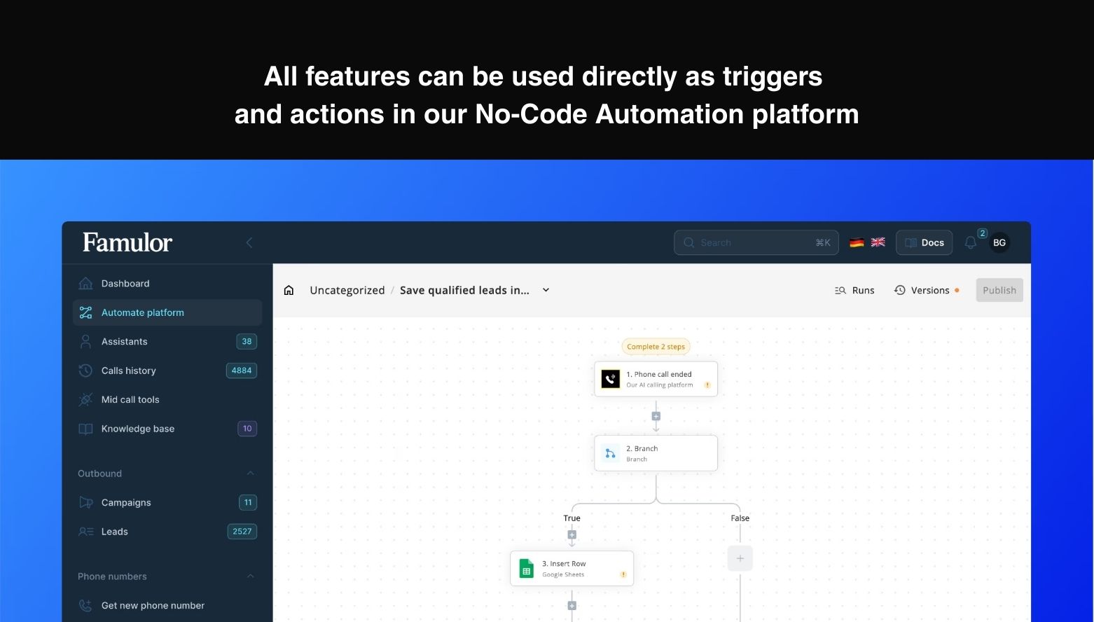 Screenshot of app Famulor